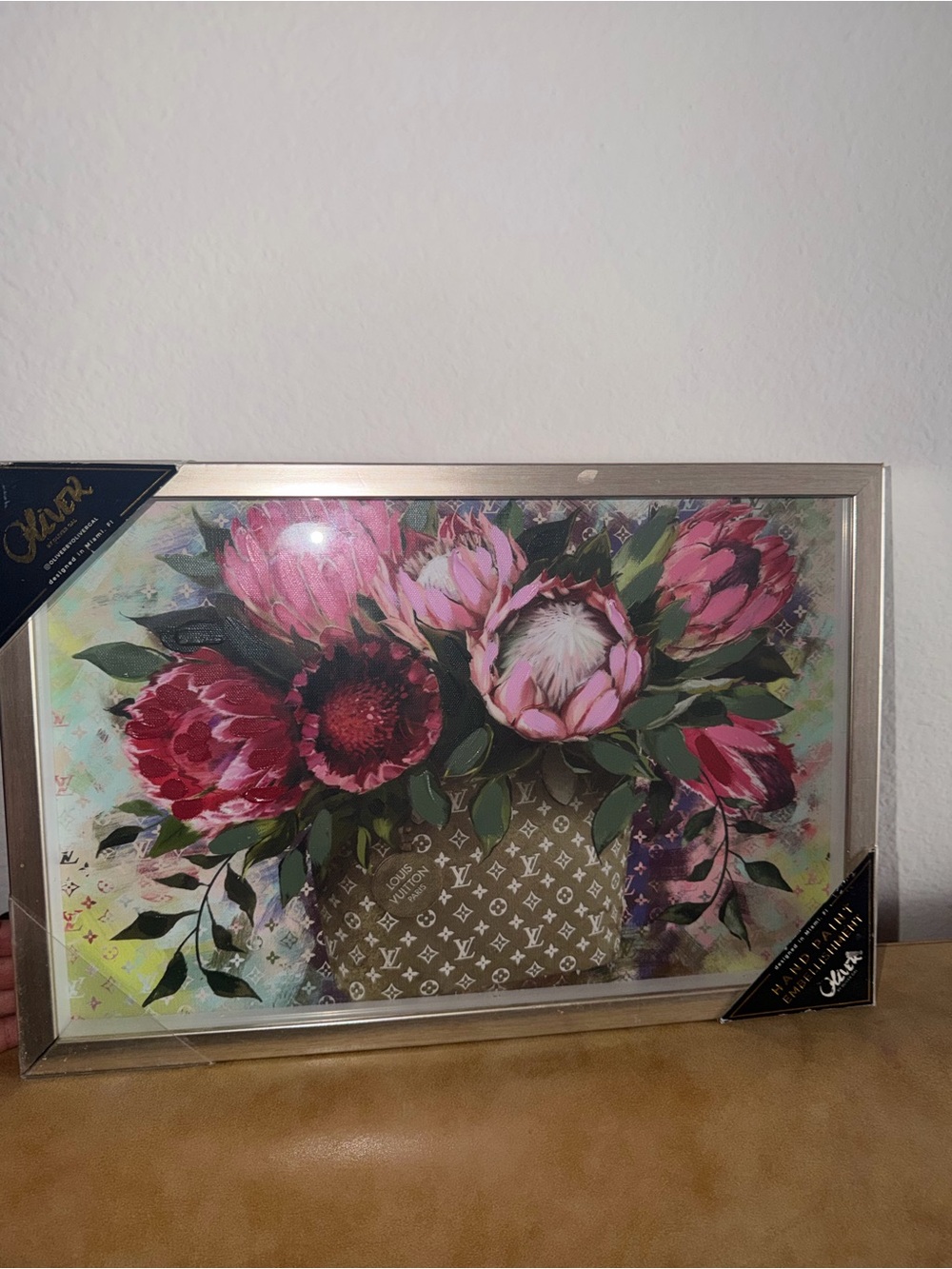Floral Protea Framed Wall Art - Pink Bouquet Louis Vuitton inspo